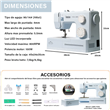 Máquina De Coser LUMINA MILANO Celeste Semi Industrial