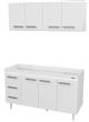 Combo Cocina MOSCONI 10143 1,40 mts EXPRESS Blanco S/Bacha 