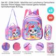 Set X3 Mochila Lunchera y Cartuchera SKORA 42947 Think Happy