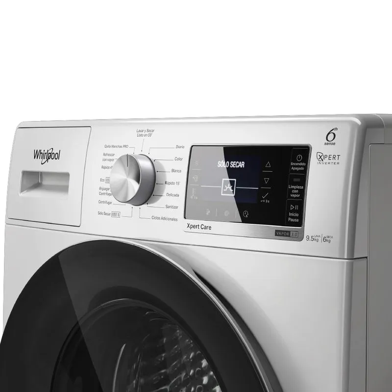 Lavasecarropas WHIRLPOOL WNC95AB carga frontal 9,5/6 kg blanco