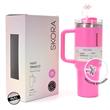 Vaso térmico SKORA 37122 con bombilla y tapon nube 1200ml rosa