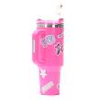 Vaso térmico SKORA 37122 con bombilla y tapon nube 1200ml rosa