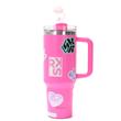 Vaso térmico SKORA 37122 con bombilla y tapon nube 1200ml rosa