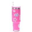 Vaso térmico SKORA 37122 con bombilla y tapon nube 1200ml rosa