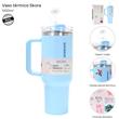 Vaso térmico SKORA 37126 con bombilla y tapon nube 1200ml celeste