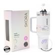 Vaso térmico SKORA 37194 con bombilla y tapon nube 1200ml blanco