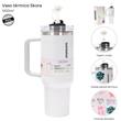 Vaso térmico SKORA 37194 con bombilla y tapon nube 1200ml blanco