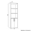 Blibioteca  RICCHEZZE MESINA 5 Espacios 2 Puertas Blanco 