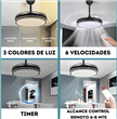 Ventilador KANJI KJH-CFHB001BK  de Techo Retráctil Negro