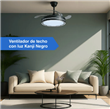 Ventilador KANJI KJH-CFHB001BK  de Techo Retráctil Negro