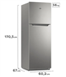 Heladera GAFA HGNF333P No Frost 356L Inverter Plata