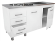 Bajo Mesada ORLANDI PREMIUM reforzado blanco 140cm