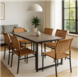 Set X2 sillas de comedor DAKOT BALI simil yute soga tejida marrón claro