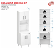 Despensero MOSCONI 10155 columna de cocina color blanco