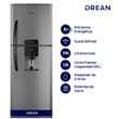 Heladera DREAN HDR400F41E con freezer cíclica 396l gris