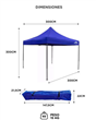 Gazebo GADNIC GAZEBO01 plegable reforzado 3X3 mts azul