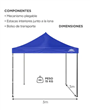 Gazebo GADNIC GAZEBO04 3X3-NR reforzado plegable estructura metálica