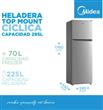 Heladera MIDEA MDRT414FGE50A Cíclica Top Mount 295l Silver