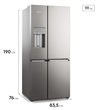 Heladera ELECTROLUX IQ8IS Side By Side Inverter 594L