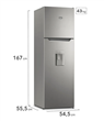 Heladera GAFA HGNW251P Inverter No frost 262L Plateada Dispenser