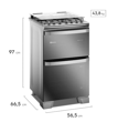 Cocina ELECTROLUX F4EDM Experience 4 Hornallas Doble Horno Inox 56 cm