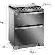 Cocina a Gas ELECTROLUX F5EDM Experience 5 Hornallas Doble Horno Inox 76cm