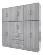 Placard ORLANDI 3554 2 Cuerpos 12 Puertas Jacaranda  2.12Mts