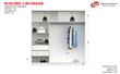 Placard MOSCONI DAKAR 56476 1.80 Mts 2 Puertas Corredizas Venezia 