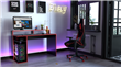Escritorio Gamer Tables 3047  1,29 m - Negro C/Filo Rojo