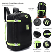 Mochila De Viaje SKORA 40655 18 Pulgadas Portanotebook Usb Negro/Verde