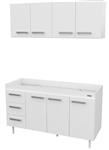 Combo Cocina MOSCONI 10143 1,40 mts EXPRESS Blanco S/Bacha 
