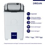 Lavarropas DREAN LTDR79SB0 Semiautomático 7 Kg Blanco
