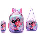 Set X3 Mochila Lunchera y Cartuchera SKORA 42946 Think Happy