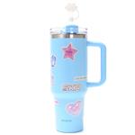 Vaso térmico SKORA 37126 con bombilla y tapon nube 1200ml celeste