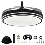 Ventilador KANJI KJH-CFHB001BK  de Techo Retráctil Negro