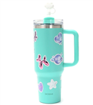 Vaso térmico SKORA 37123 con bombilla y tapon nube 1200ml verde