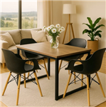 Juego De Mesa Y Sillas DAKOT Tipo Eames X4 Comedor Patas Madera