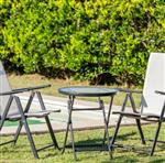 Set de Jardín AVELINO FR-ITS034 mesa 60cm + 2 Sillones Plegables