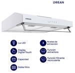 Purificador Extractor DREAN CUDR604BA 60 cm Blanco Digital