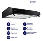Purificador Extractor DREAN CUDR604NA 60 cm Negro Digital