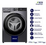 Lavarropas DREAN LFDR0914ISG0 Inverter 9kg 1400rpm Gris