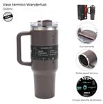 Vaso Térmico WANDERLUST 40126 con Bombilla 1200 ml Marrón