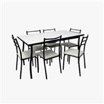 Juego de Mesa DAKOT ZAMBIA y 6 Sillas ECO cuerina