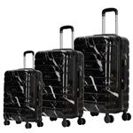 Valijas ZOM Marbled ZL-S628BF Fancy Black Set x 3