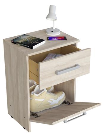 Mesa de Luz ORLANDI 109 1 Puertas  Cajón color Abedul