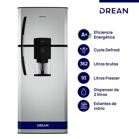 Heladera DREAN HDR370F61S con freezer Cíclica 362 L Silver 