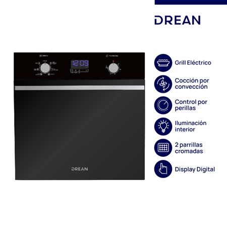 Horno DREAN HEDR601CN Eléctrico Empotrable 60 cm Negro Digital