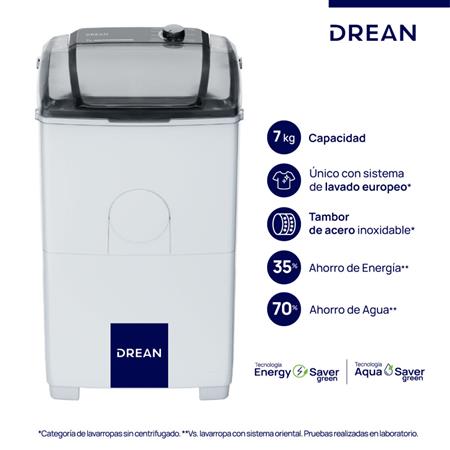 Lavarropas DREAN LTDR79SB0 Semiautomático 7 Kg Blanco