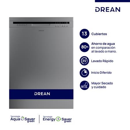 Lavavajillas DREAN LVDR1306CI0 13 cubiertos Acero Inox