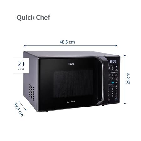 Microondas BGH B223DN20I Eco Negro Digital 23 Litros 